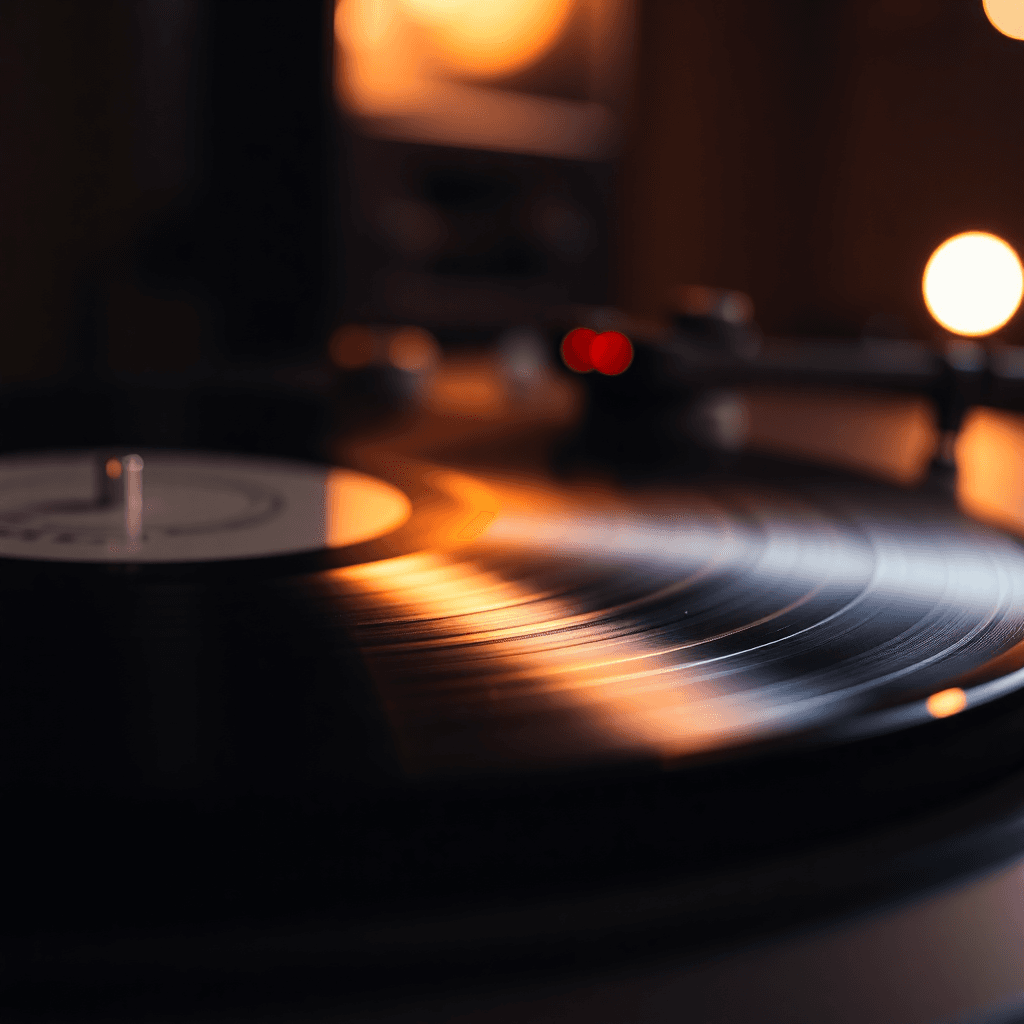 Vinyl record on turntable